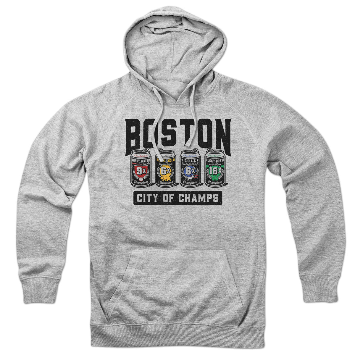 Chowdaheadz Boston 4 Pack Champions Hoodie Small Gray