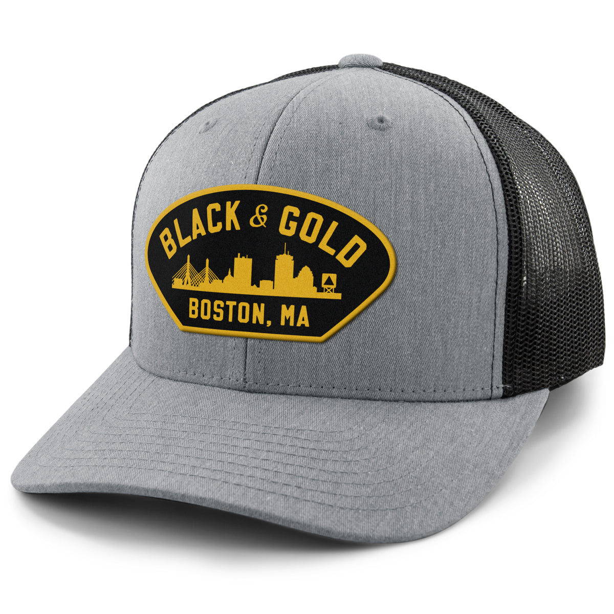 Black & Gold Boston Naval Dad Hat Charcoal