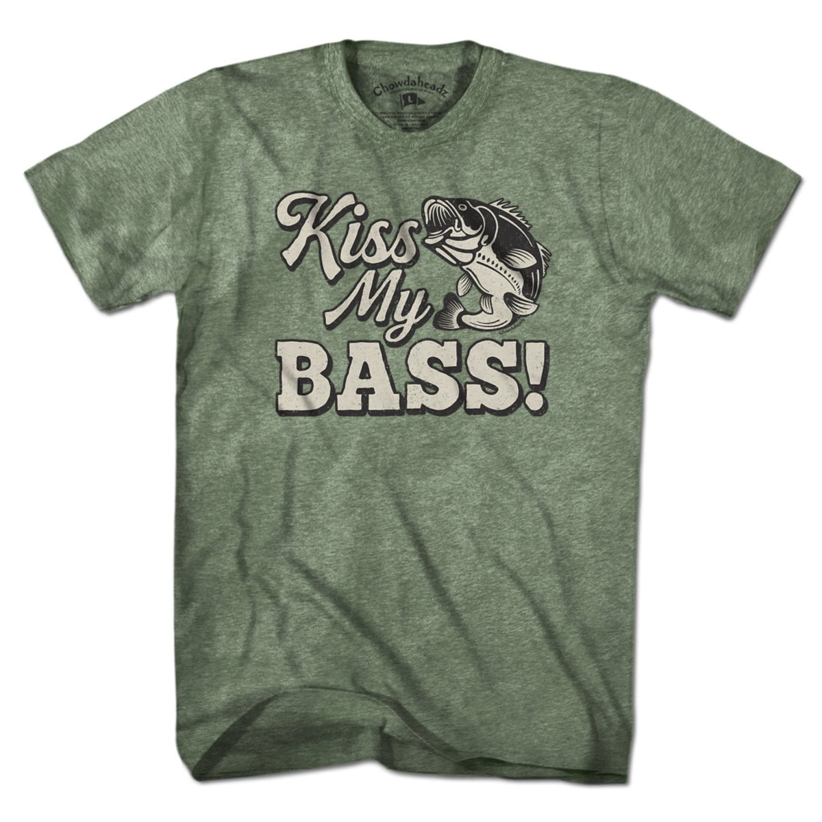 Kiss My Bass, Funny Fishing T-Shirt, S / Blue