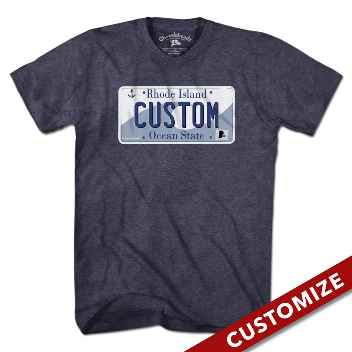 Custom Rhode Island License Plate T Shirt