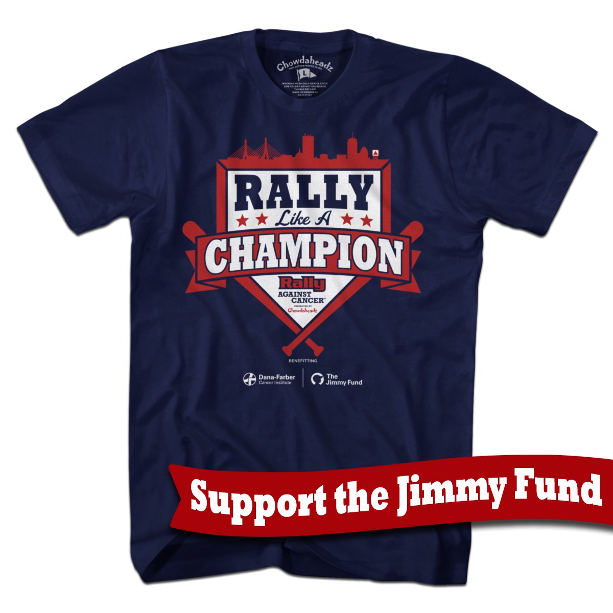 Chowdaheadz-T-Shirts Jimmy Fund Strike Out Cancer Long Sleeve T-Shirt