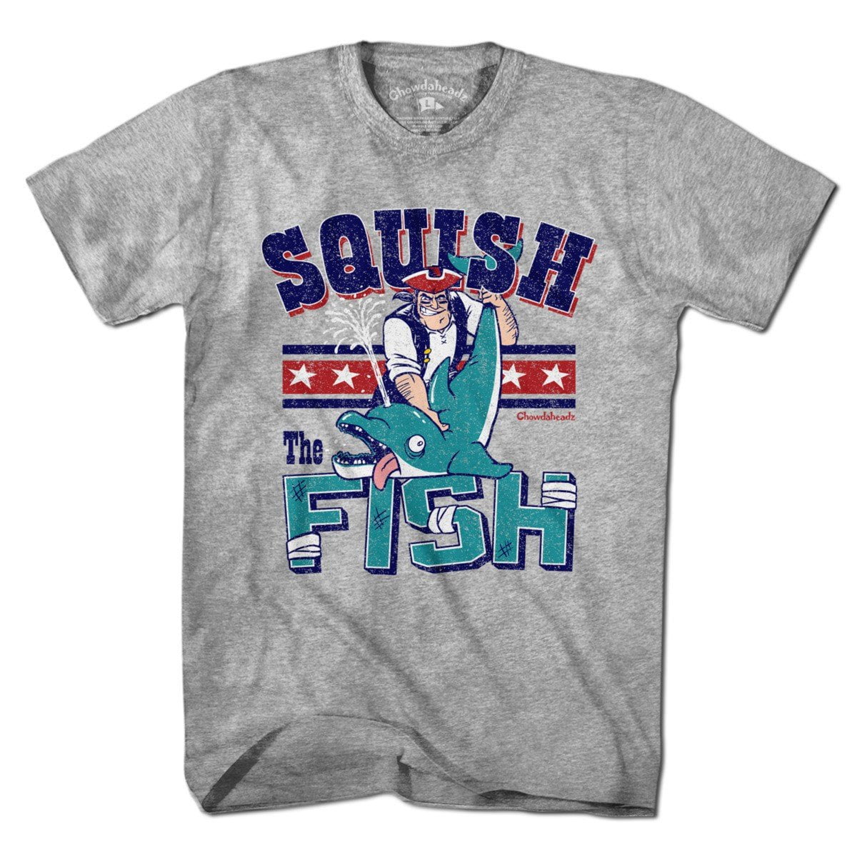 Squish The Fish New England T-Shirt Ladies / Gray / XL