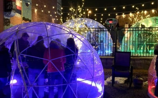 Eat Dinner In A Heated, Glowing Igloo On This Worcester Patio