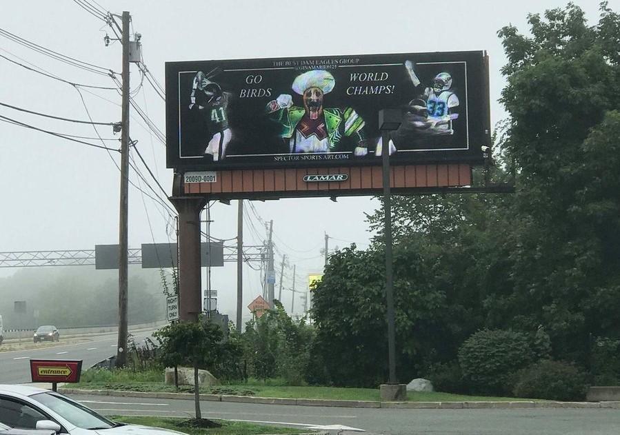 The Eagles fan's billboard in Foxboro is lame as hell