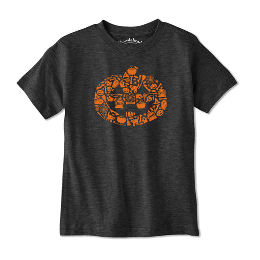 Halloween Icons Pumpkin Youth T-Shirt - Chowdaheadz