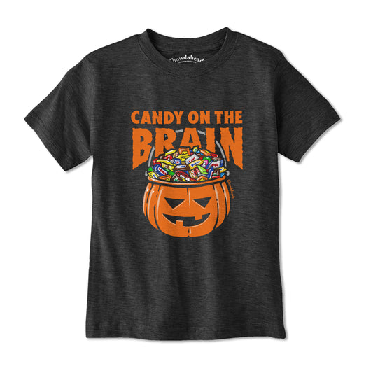 Candy On The Brain Halloween Youth T-Shirt - Chowdaheadz