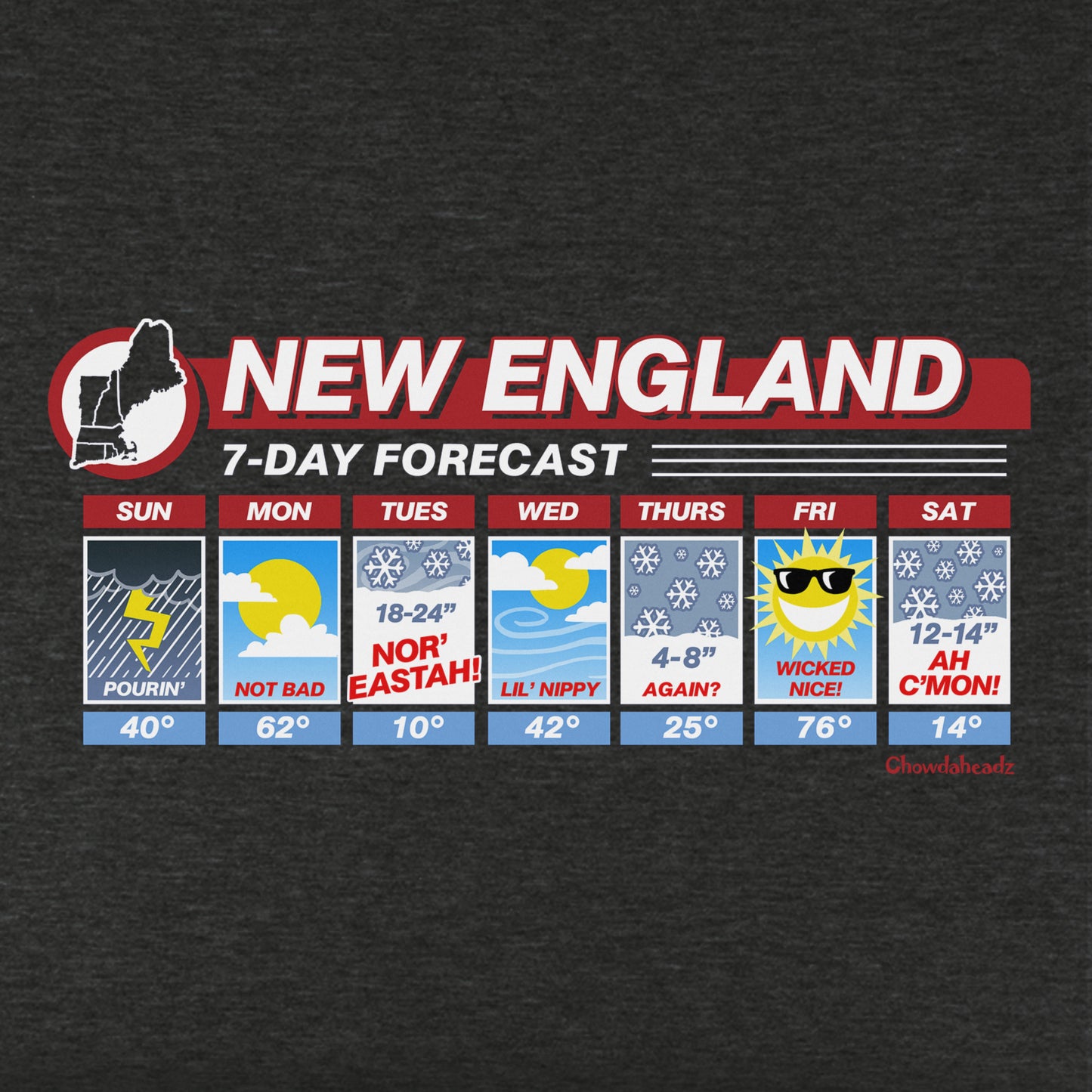 New England Weather Youth Hoodie - Chowdaheadz