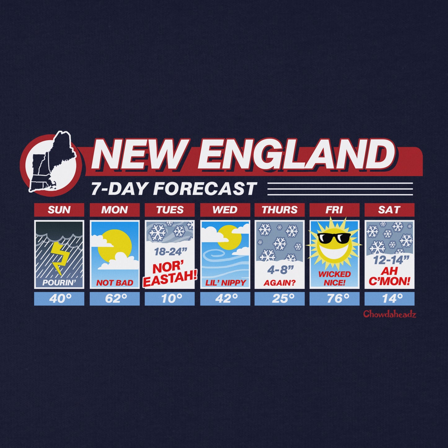 New England Weather Youth Hoodie - Chowdaheadz