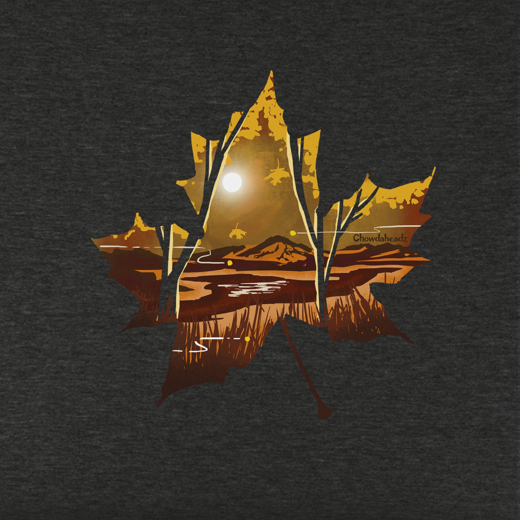 Maple Leaf Landscape Youth Hoodie - Chowdaheadz