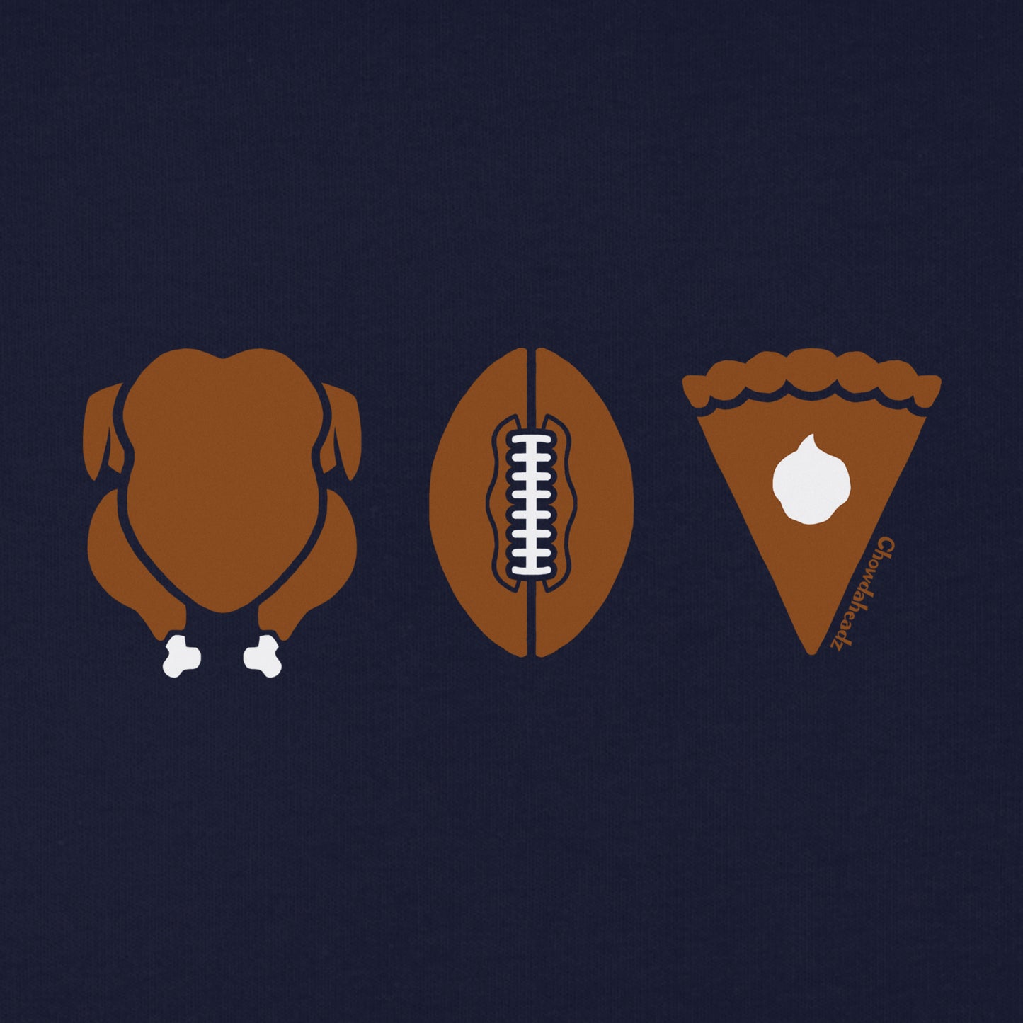 Turkey Football Pie Thanksgiving Youth Hoodie - Chowdaheadz