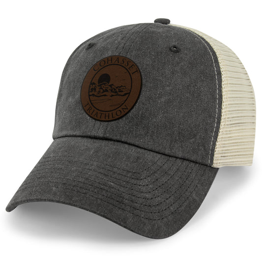 Cohasset Triathlon Leather Patch Relaxed Trucker - Chowdaheadz