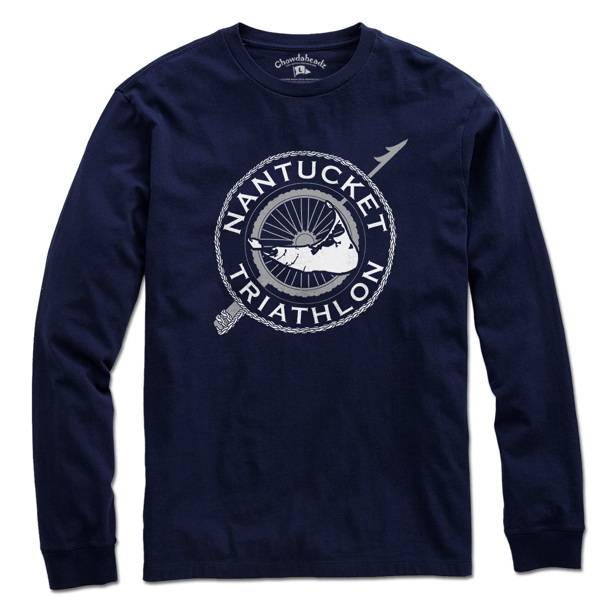 Nantucket Triathlon White Logo T-Shirt - Chowdaheadz