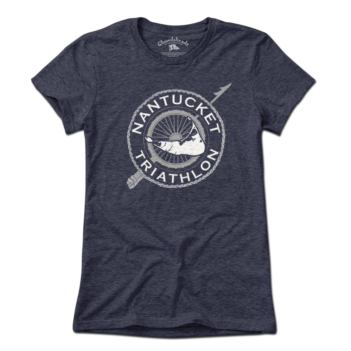 Nantucket Triathlon White Logo T-Shirt - Chowdaheadz