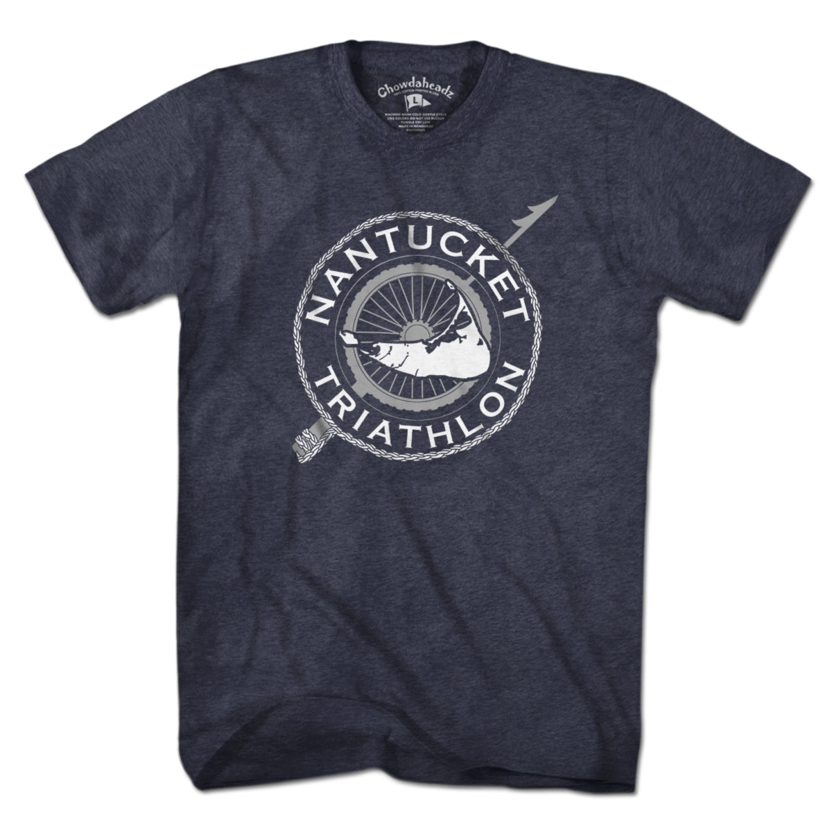 Nantucket Triathlon White Logo T-Shirt - Chowdaheadz