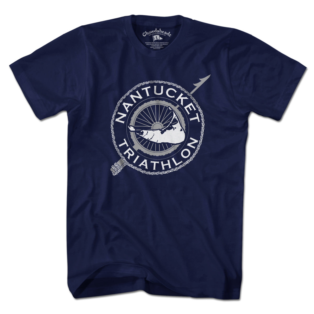 Nantucket Triathlon White Logo T-Shirt - Chowdaheadz