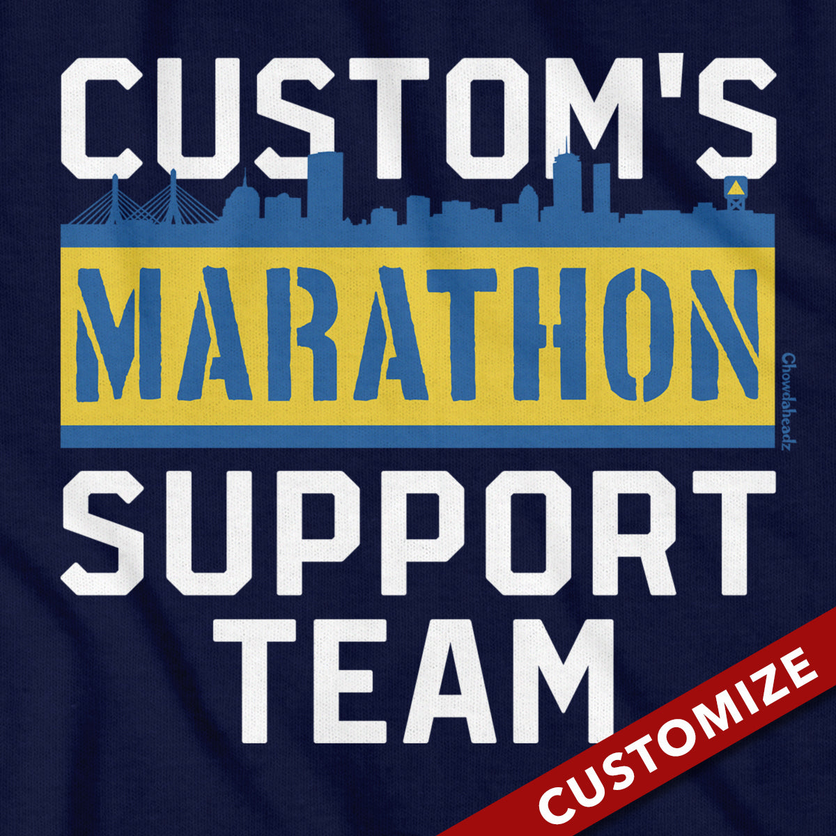 Custom Name s Marathon Support Team T Shirt Chowdaheadz