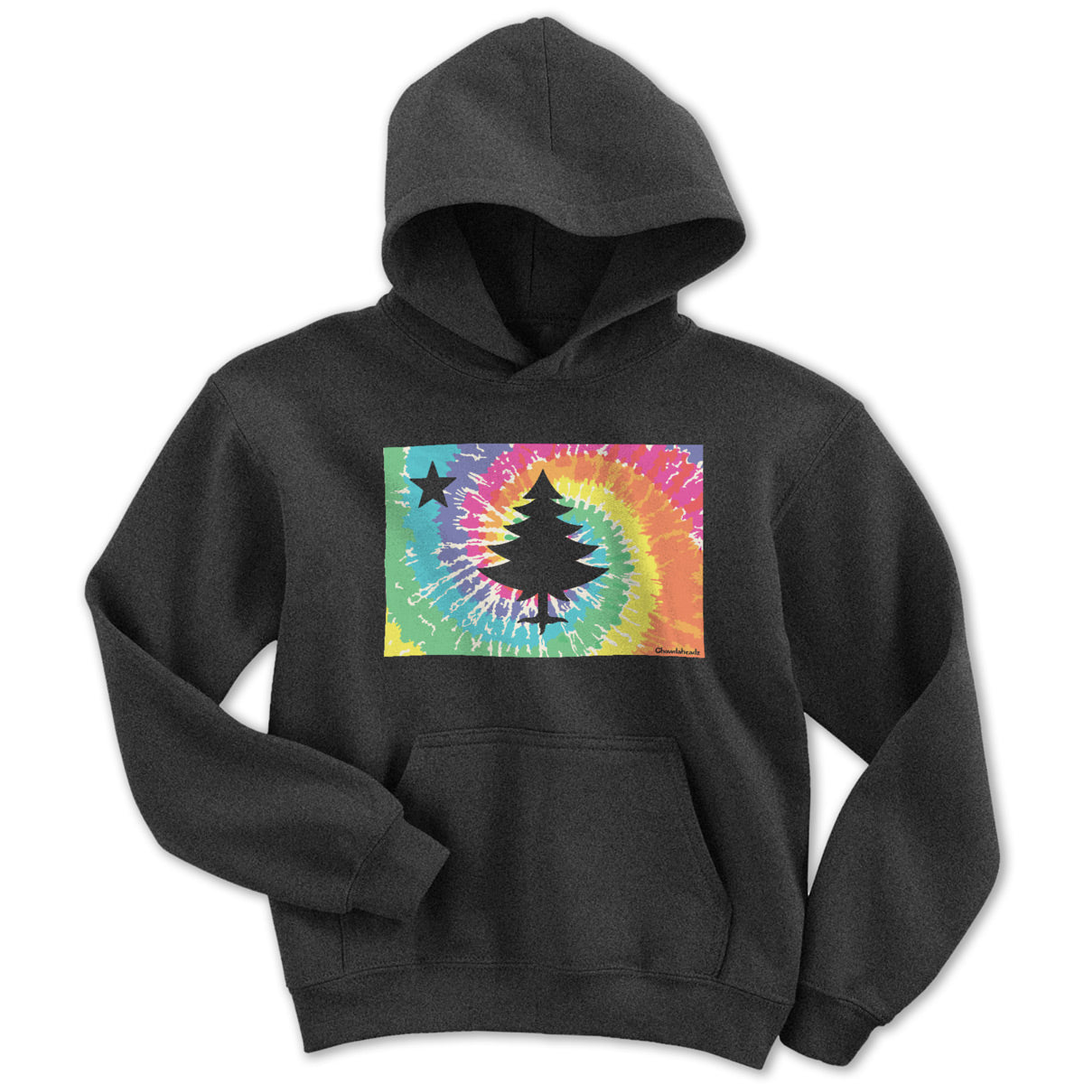 Vintage Maine Flag Tie Dye Youth Hoodie