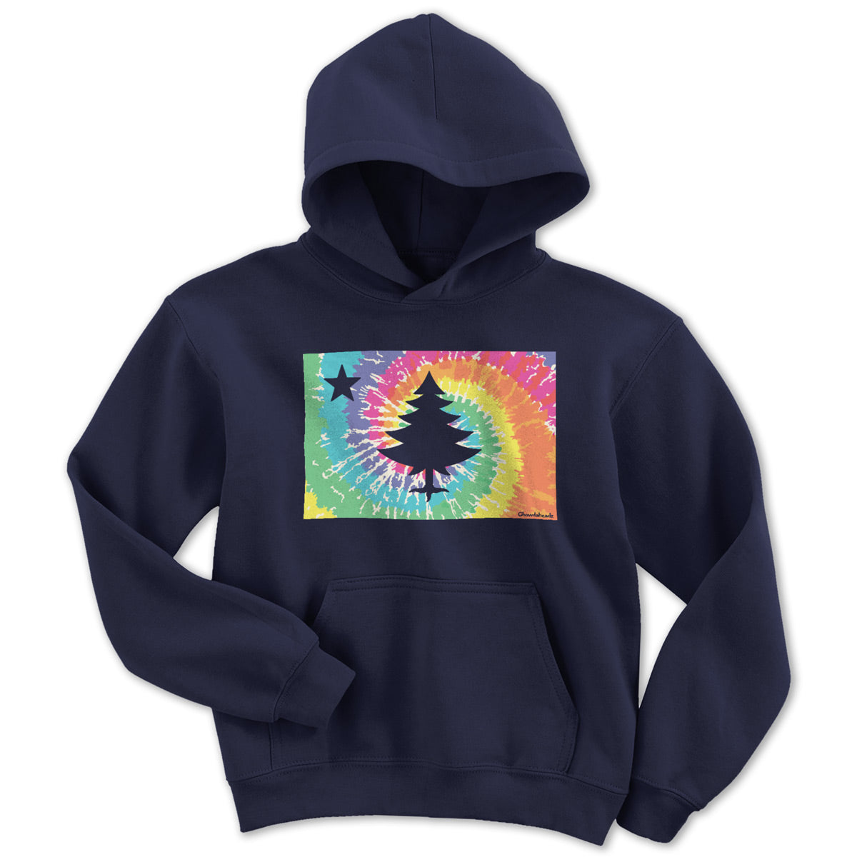 Vintage Maine Flag Tie Dye Youth Hoodie