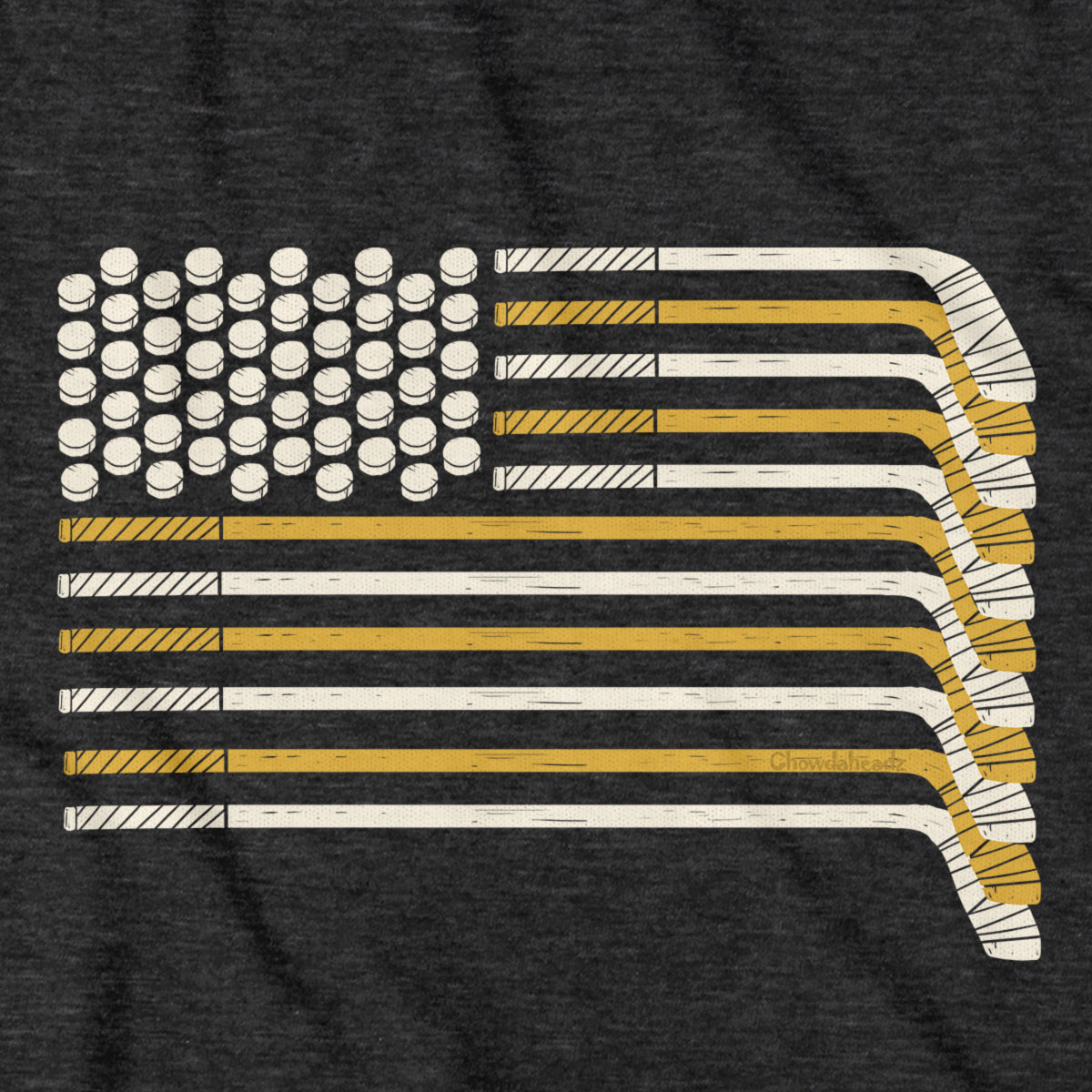 Black & Gold and White Flag T-Shirt - Chowdaheadz