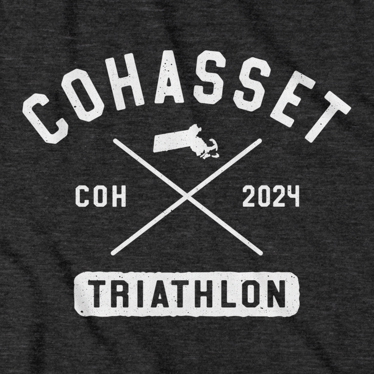 Cohasset Triathlon Arch Cross White T-Shirt - Chowdaheadz