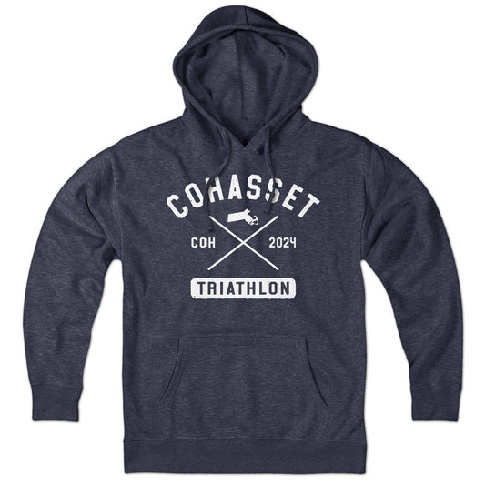 Cohasset Triathlon Arch Cross White Hoodie - Chowdaheadz