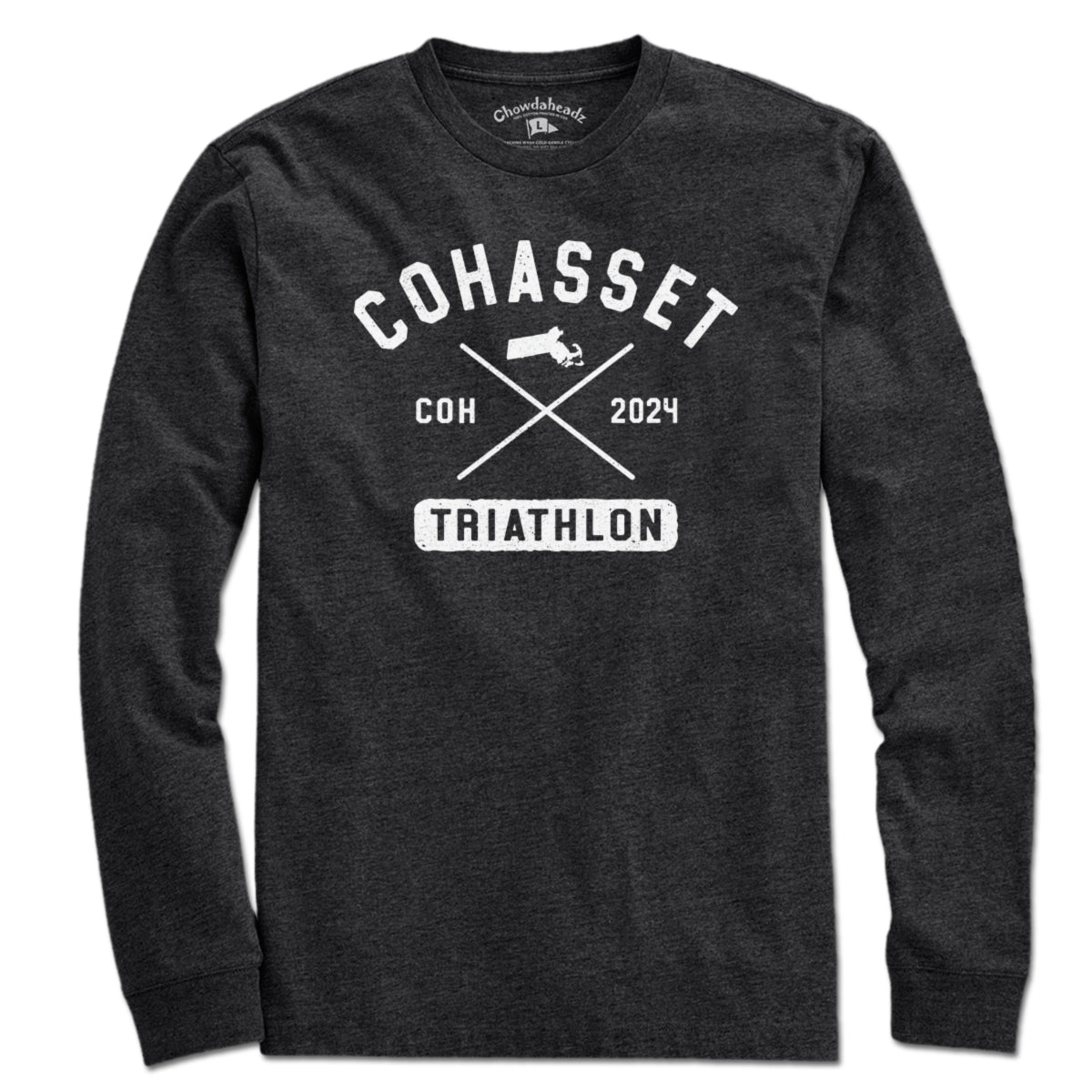 Cohasset Triathlon Arch Cross White T-Shirt - Chowdaheadz