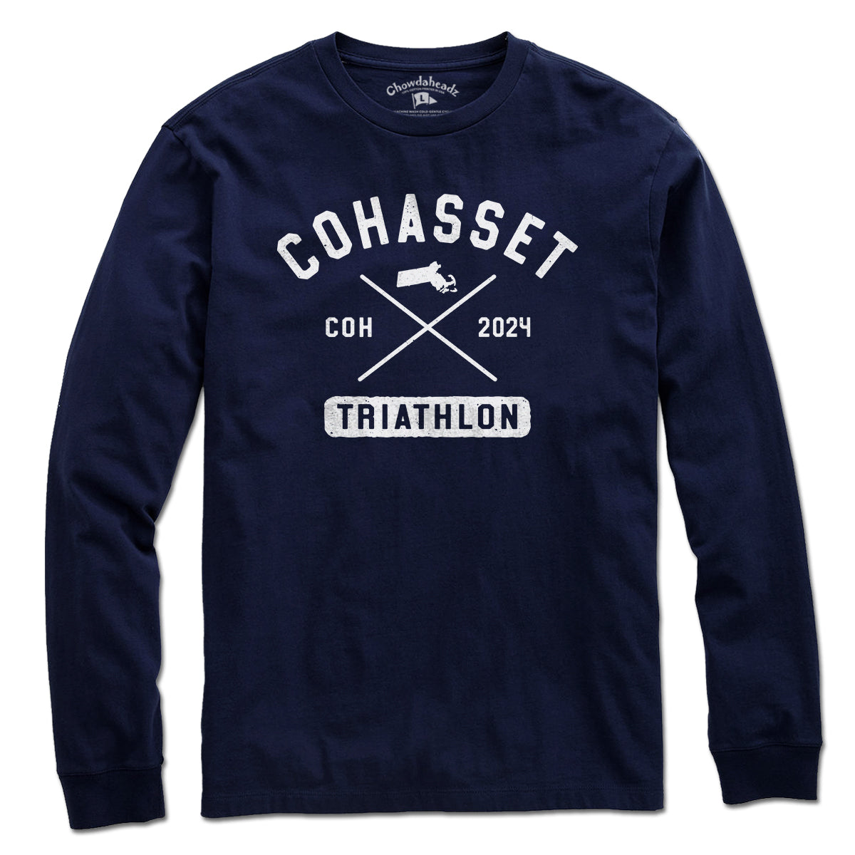 Cohasset Triathlon Arch Cross White T-Shirt - Chowdaheadz