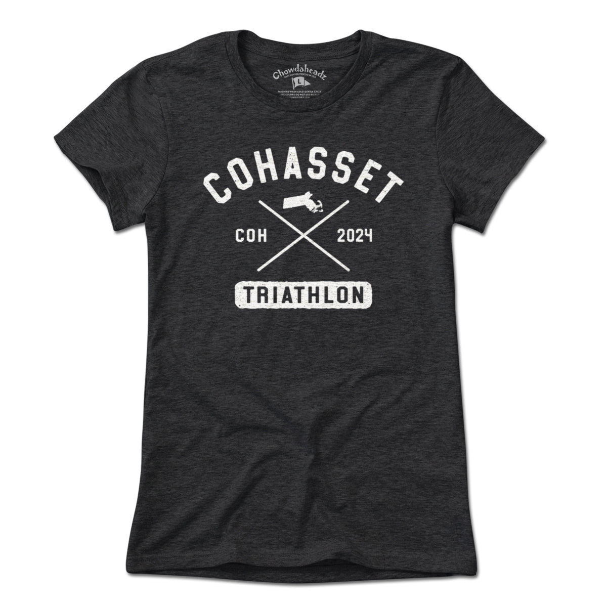 Cohasset Triathlon Arch Cross White T-Shirt - Chowdaheadz