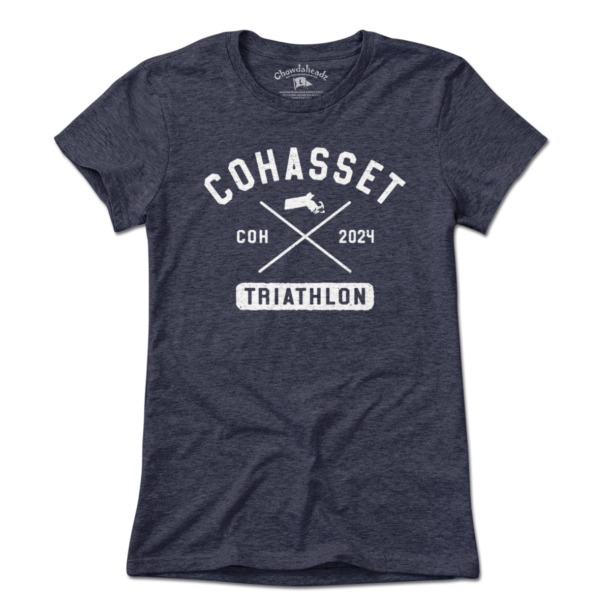 Cohasset Triathlon Arch Cross White T-Shirt - Chowdaheadz