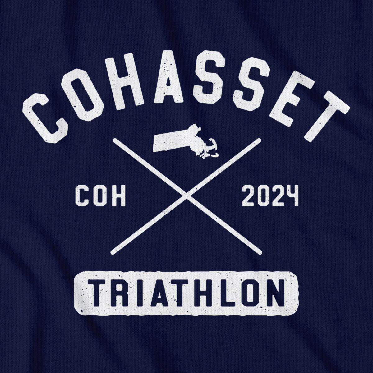 Cohasset Triathlon Arch Cross White T-Shirt - Chowdaheadz