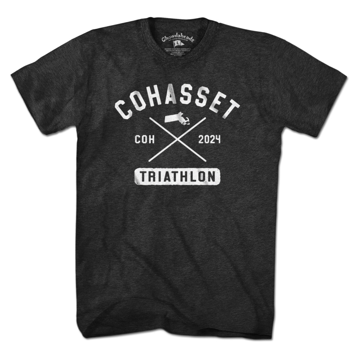 Cohasset Triathlon Arch Cross White T-Shirt - Chowdaheadz