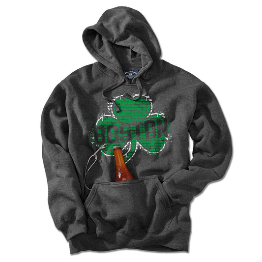 Boston Shamrock Graffiti Tailgater Hoodie - Chowdaheadz