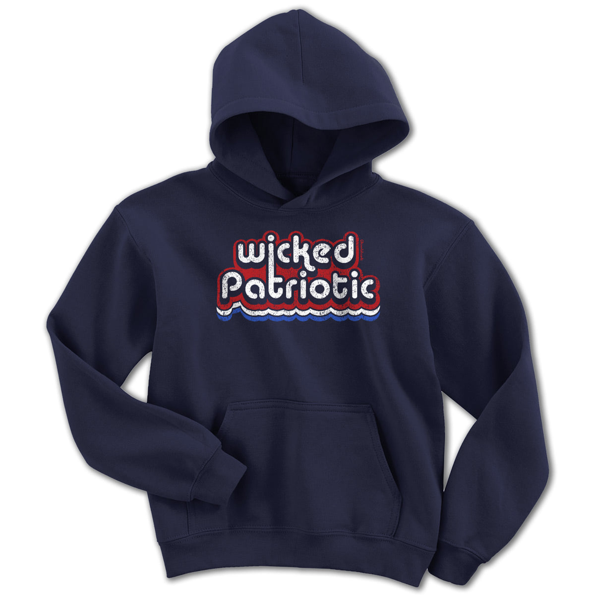 Wicked Patriotic Retro Youth Hoodie - Chowdaheadz