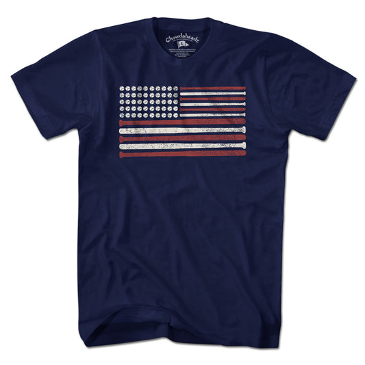 USA Baseball Flag T-Shirt - Chowdaheadz