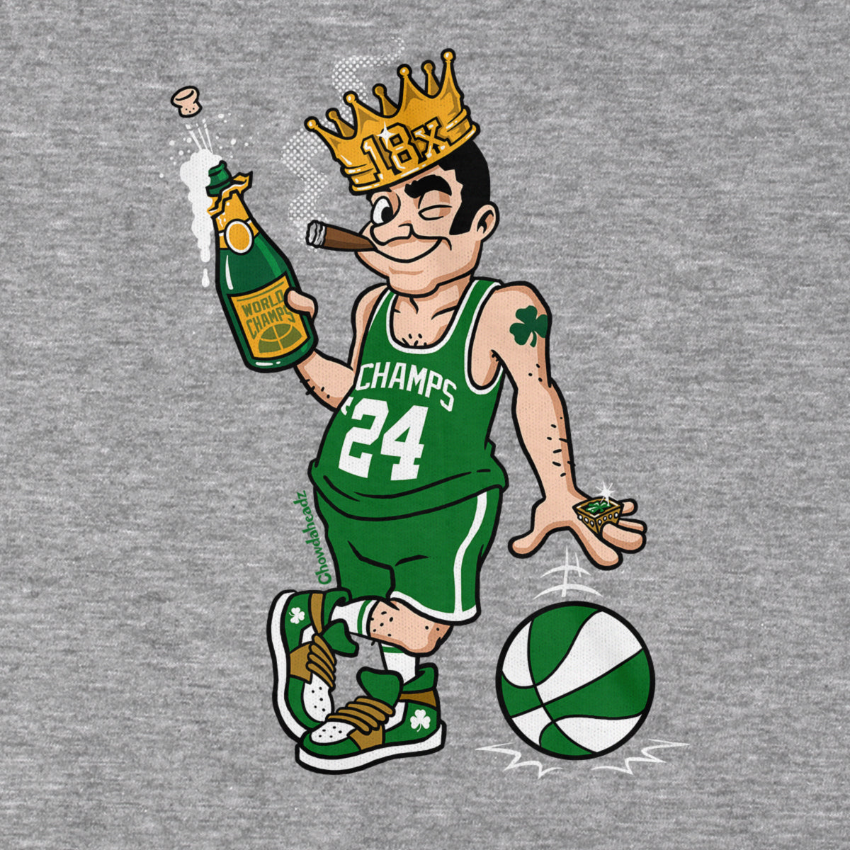 18x Boston Basketball Champions Leprechaun T-Shirt