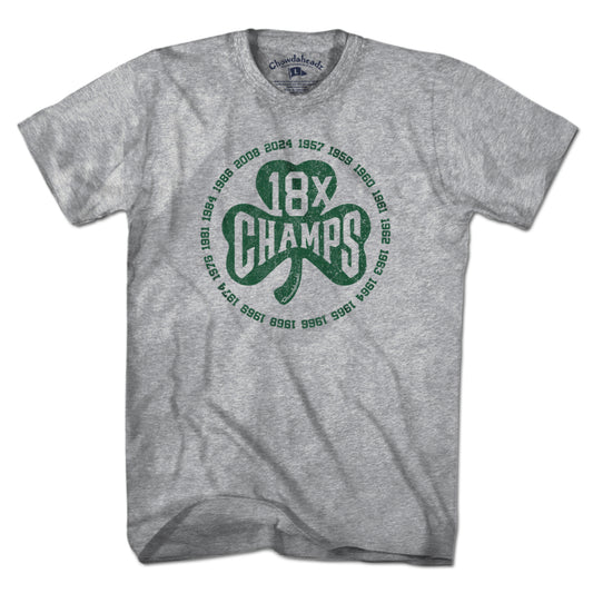 18x Boston Basketball Champions Shamrock T-Shirt