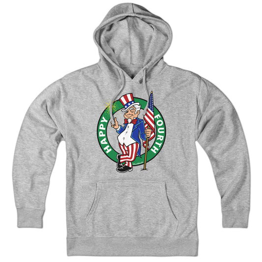 Happy Fourth Uncle Sam Circle Logo Hoodie