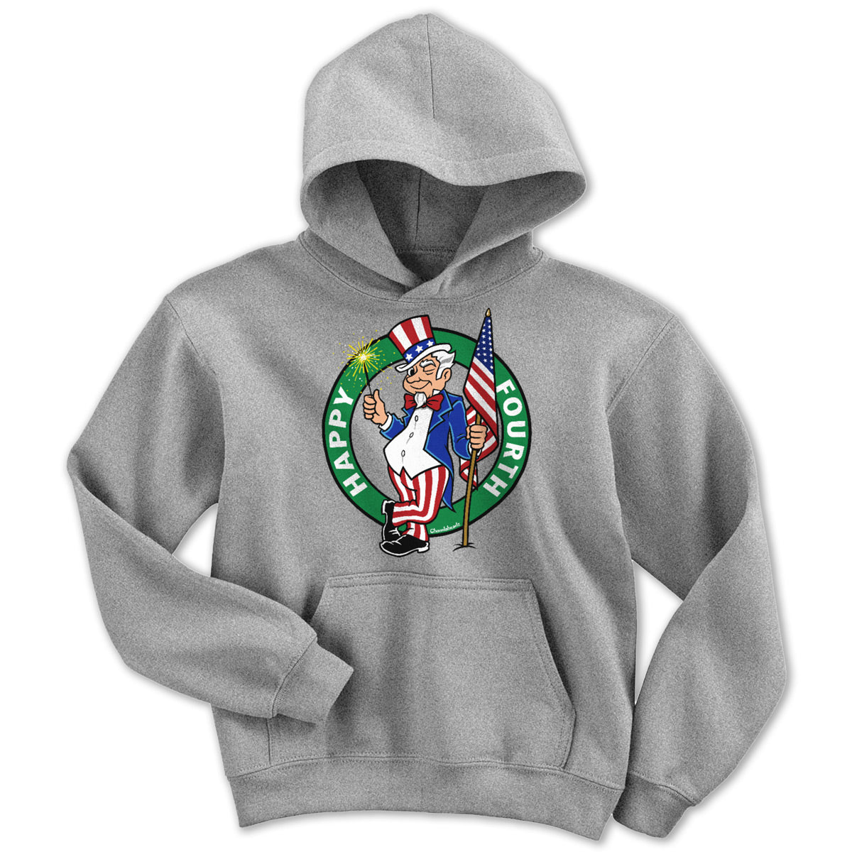 Happy Fourth Uncle Sam Circle Logo Youth Hoodie