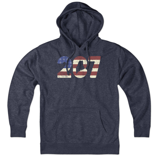 Patriotic 207 Maine Hoodie