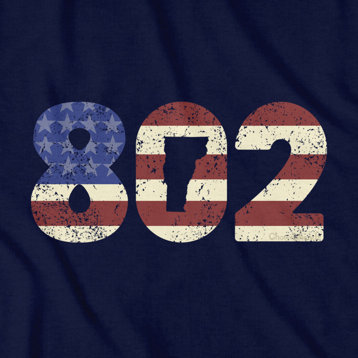 Patriotic 802 Vermont T-Shirt