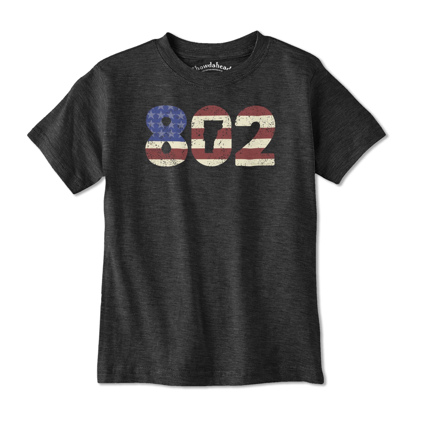 Patriotic 802 Vermont Youth T-Shirt