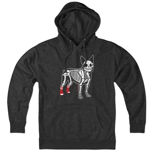 Socks On Boston Terrier Skeleton Hoodie