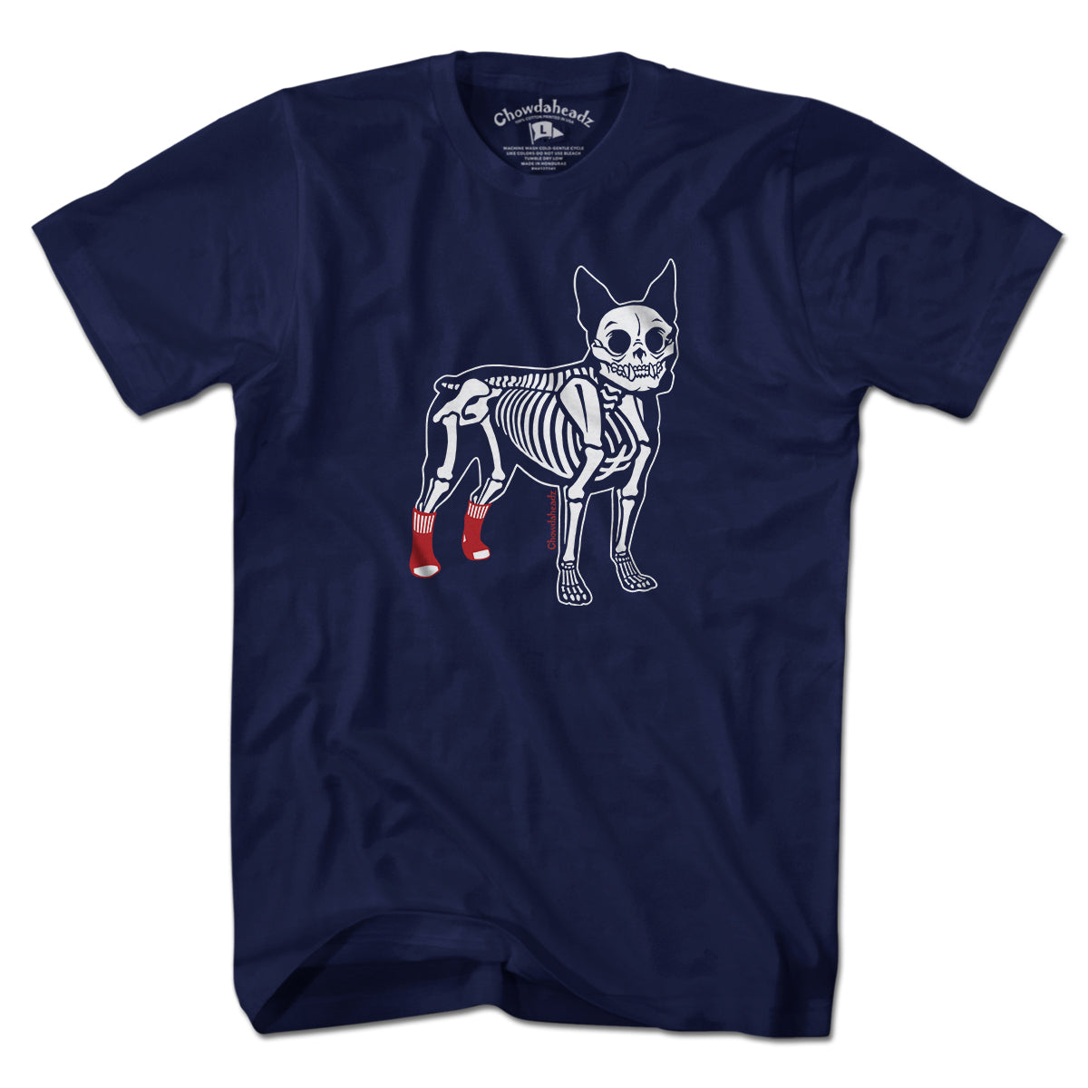 Socks On Boston Terrier Skeleton T-Shirt