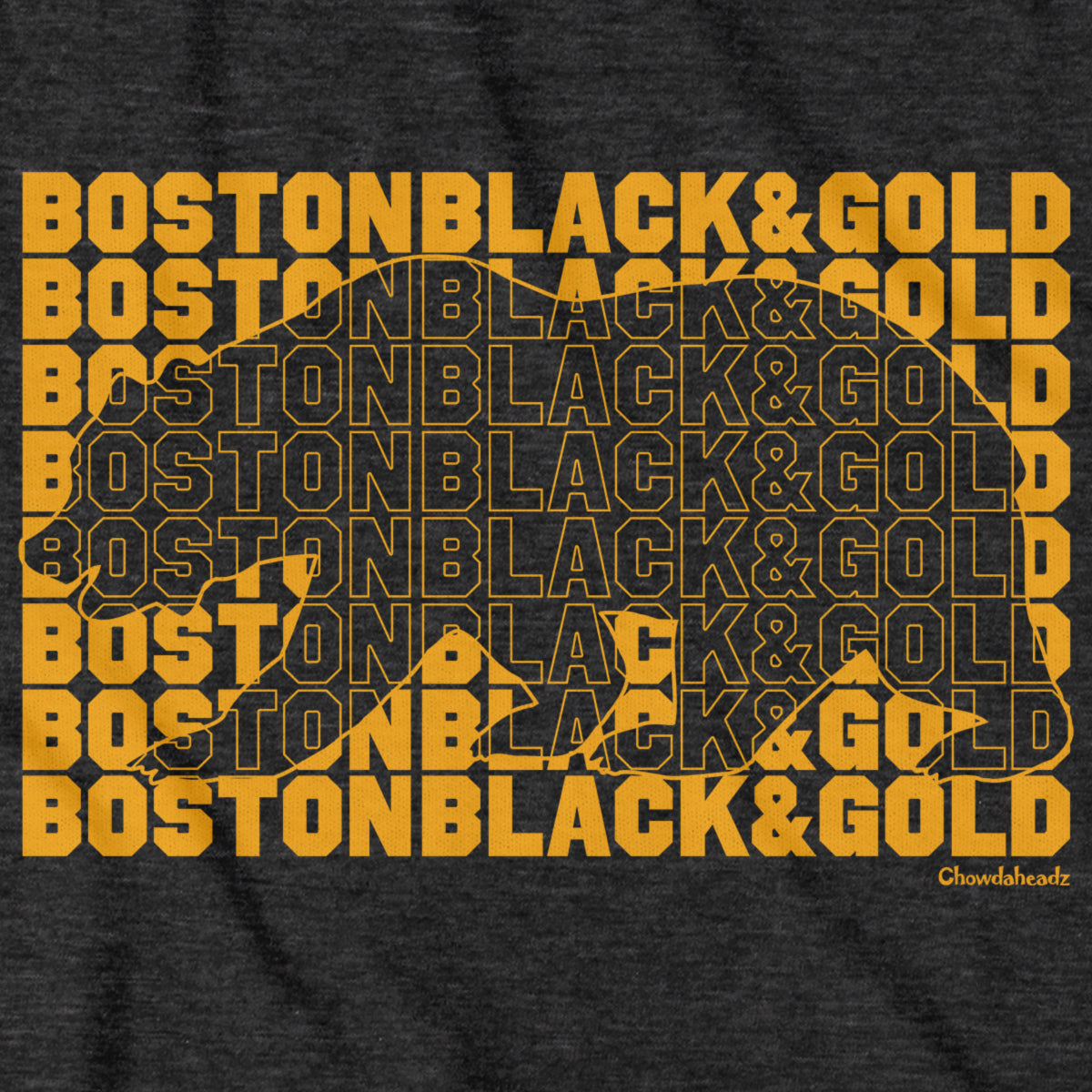 Boston Black & Gold Bear Knockout T-Shirt