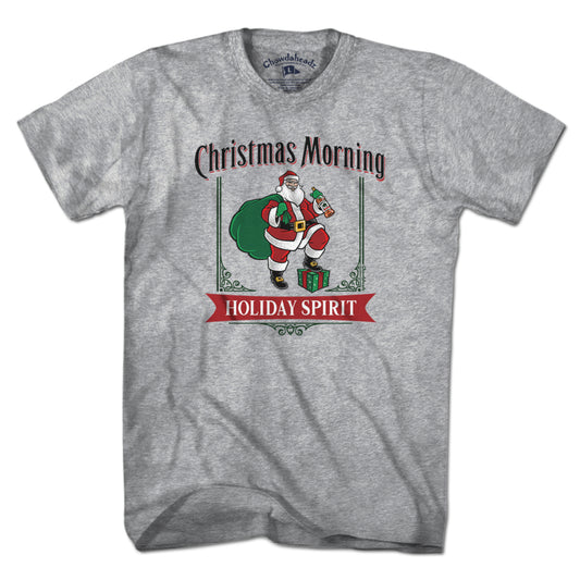 Christmas Morning Holiday Spirit Label T-Shirt