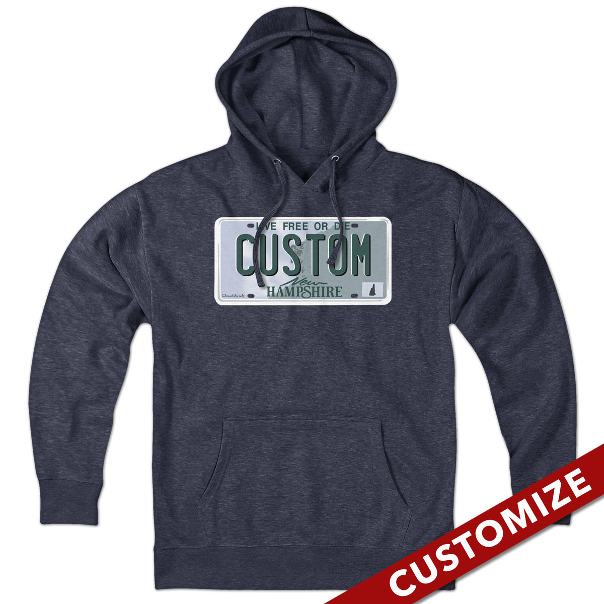 Custom New Hampshire License Plate Hoodie