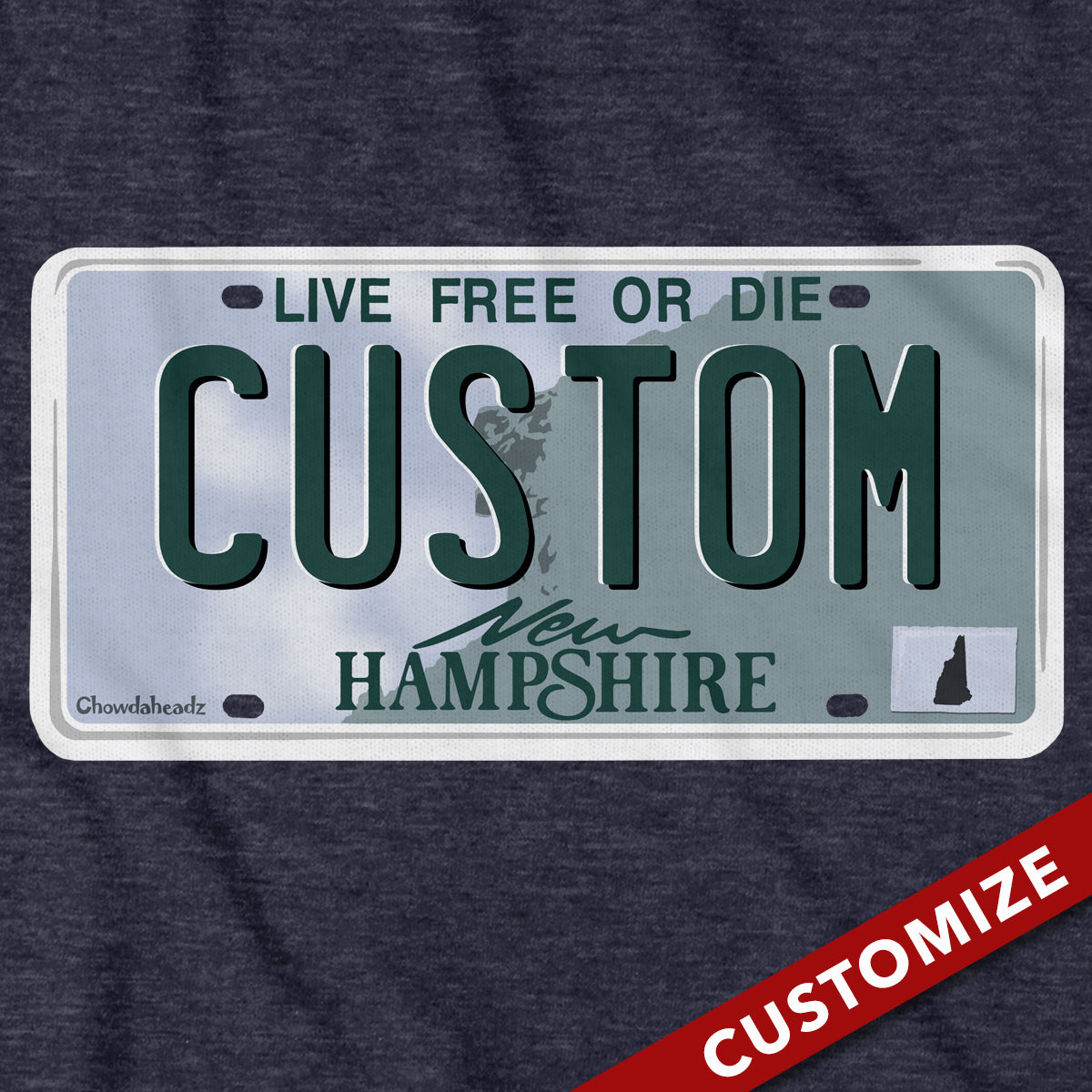 Custom New Hampshire License Plate Hoodie