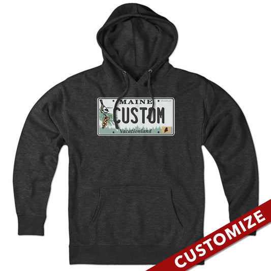 Custom Maine License Plate Hoodie