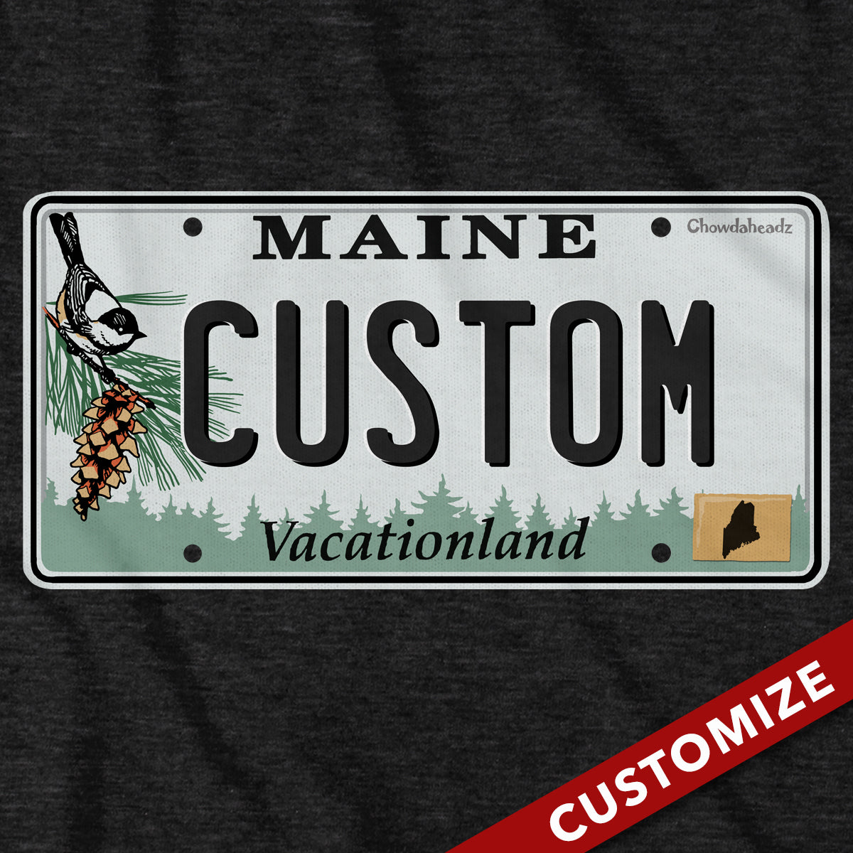 Custom Maine License Plate Hoodie