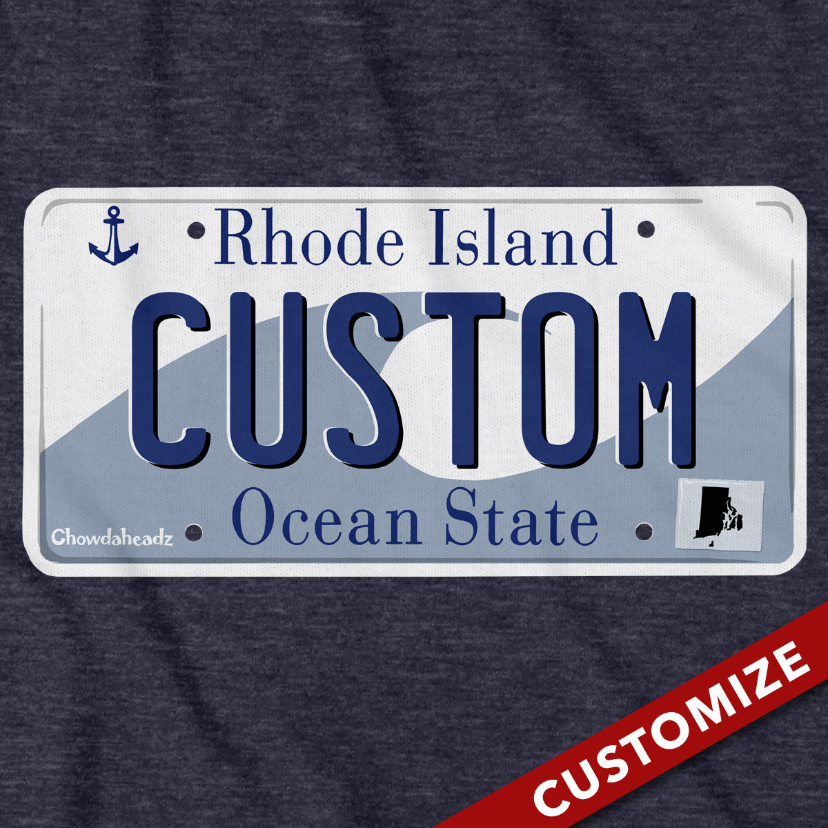 Custom Rhode Island License Plate Hoodie